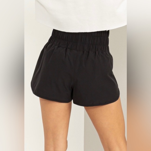 Black Paper Bag Waist Shorts - Picture 2 of 10